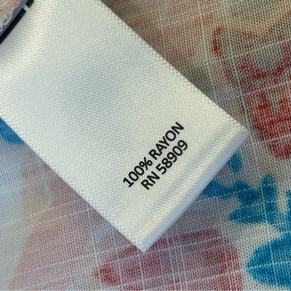 Allison Daley Multicolor Geometric Rayon Casual Button Down 3/4 Sleeve Shirt XL - Picture 3 of 7